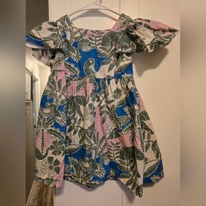 Mini Boden Tropical Print Kids Dress - Pink, Blue, Green